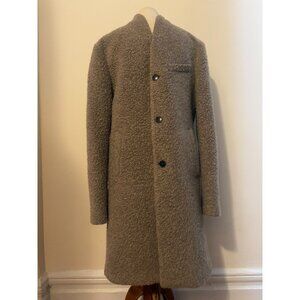 John Varvatos Wool mohair blend textured overcoat coat sz 48 EU 38 US made Italy
